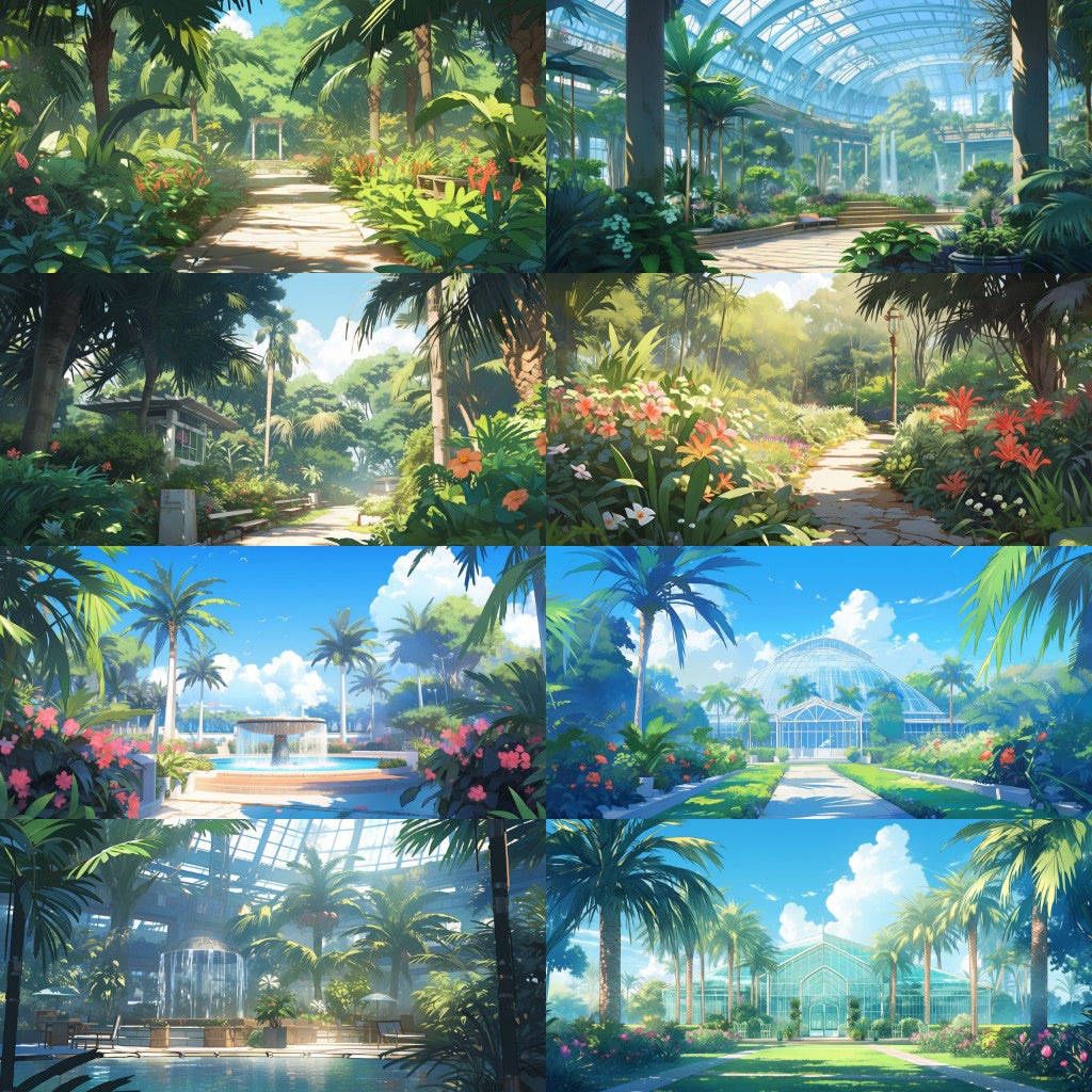 Botanical garden 175 background illustrations