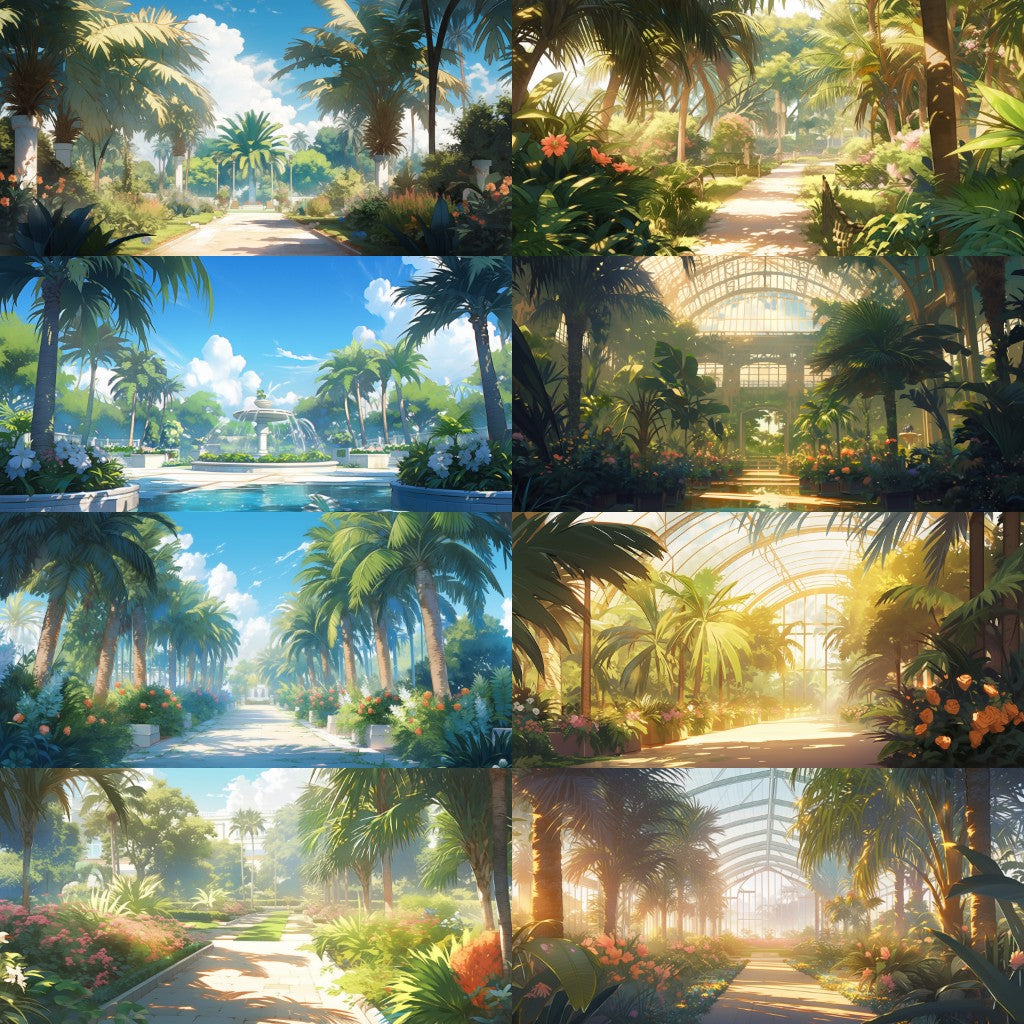 Botanical garden 175 background illustrations