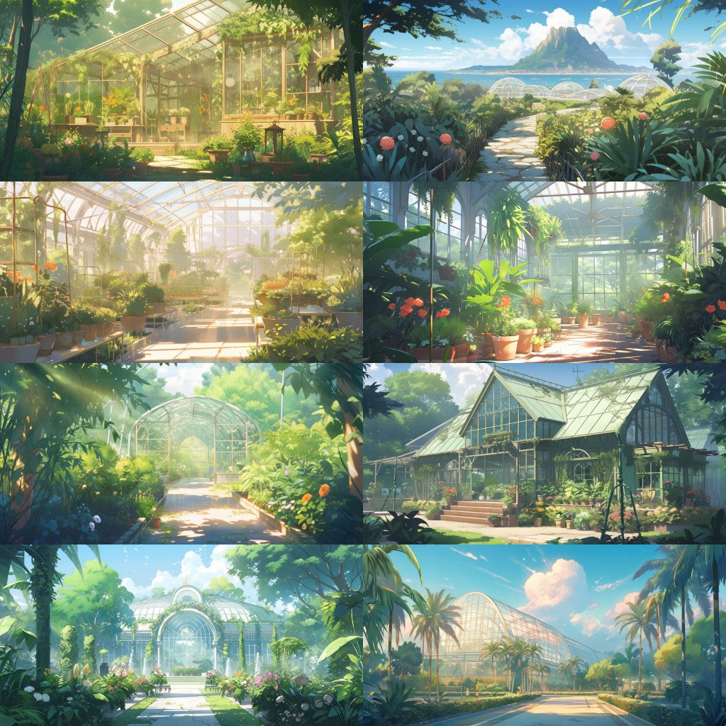 Botanical garden 175 background illustrations