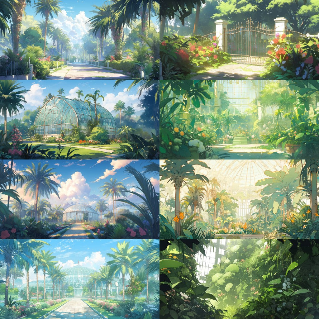 Botanical garden 175 background illustrations