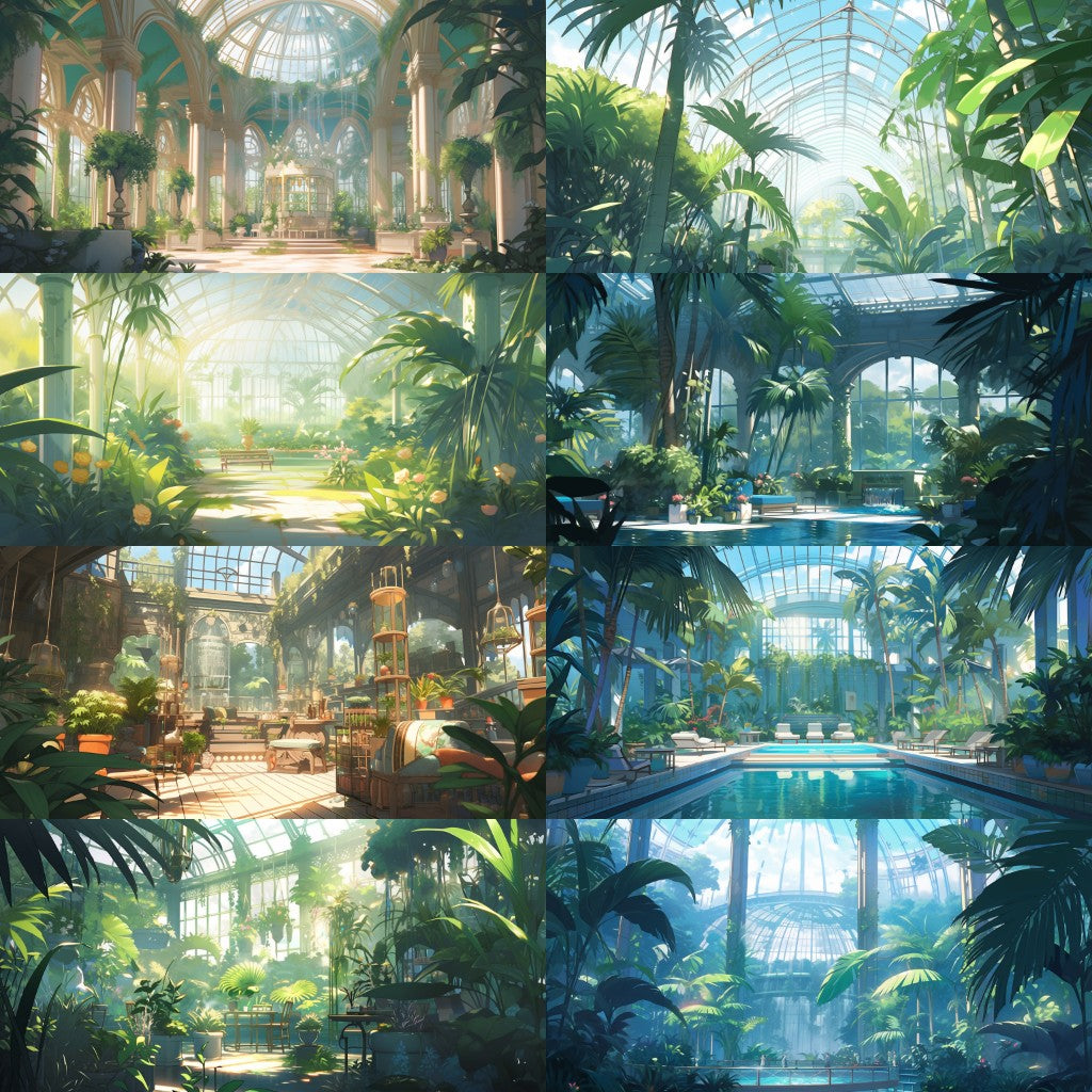 Botanical garden 175 background illustrations