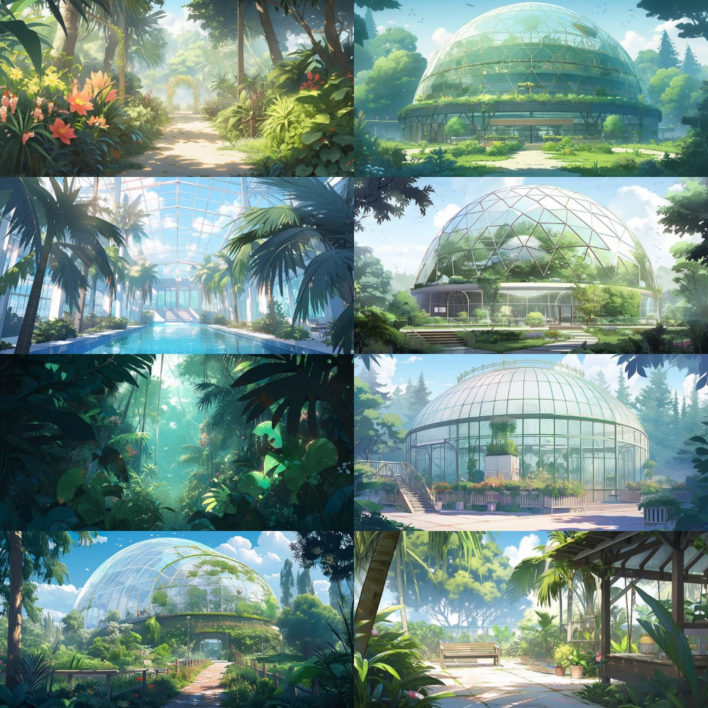 Botanical garden 175 background illustrations