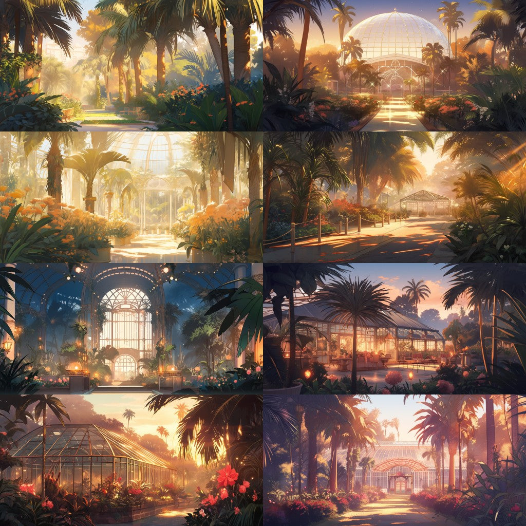 Botanical garden 175 background illustrations