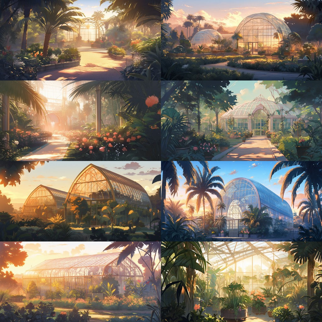 Botanical garden 175 background illustrations
