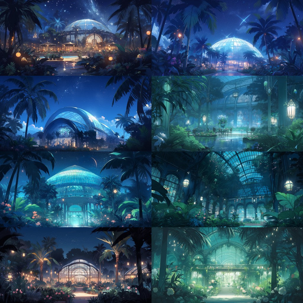 Botanical garden 175 background illustrations