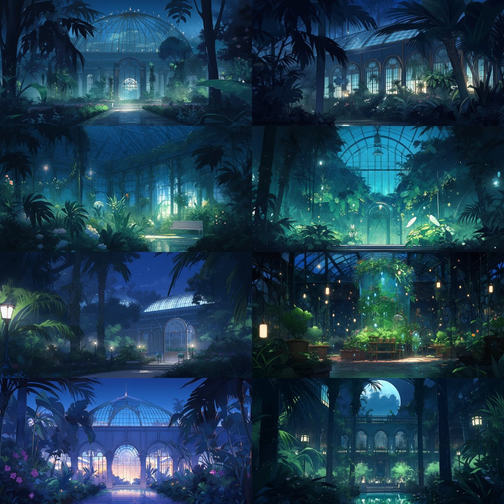 Botanical garden 175 background illustrations