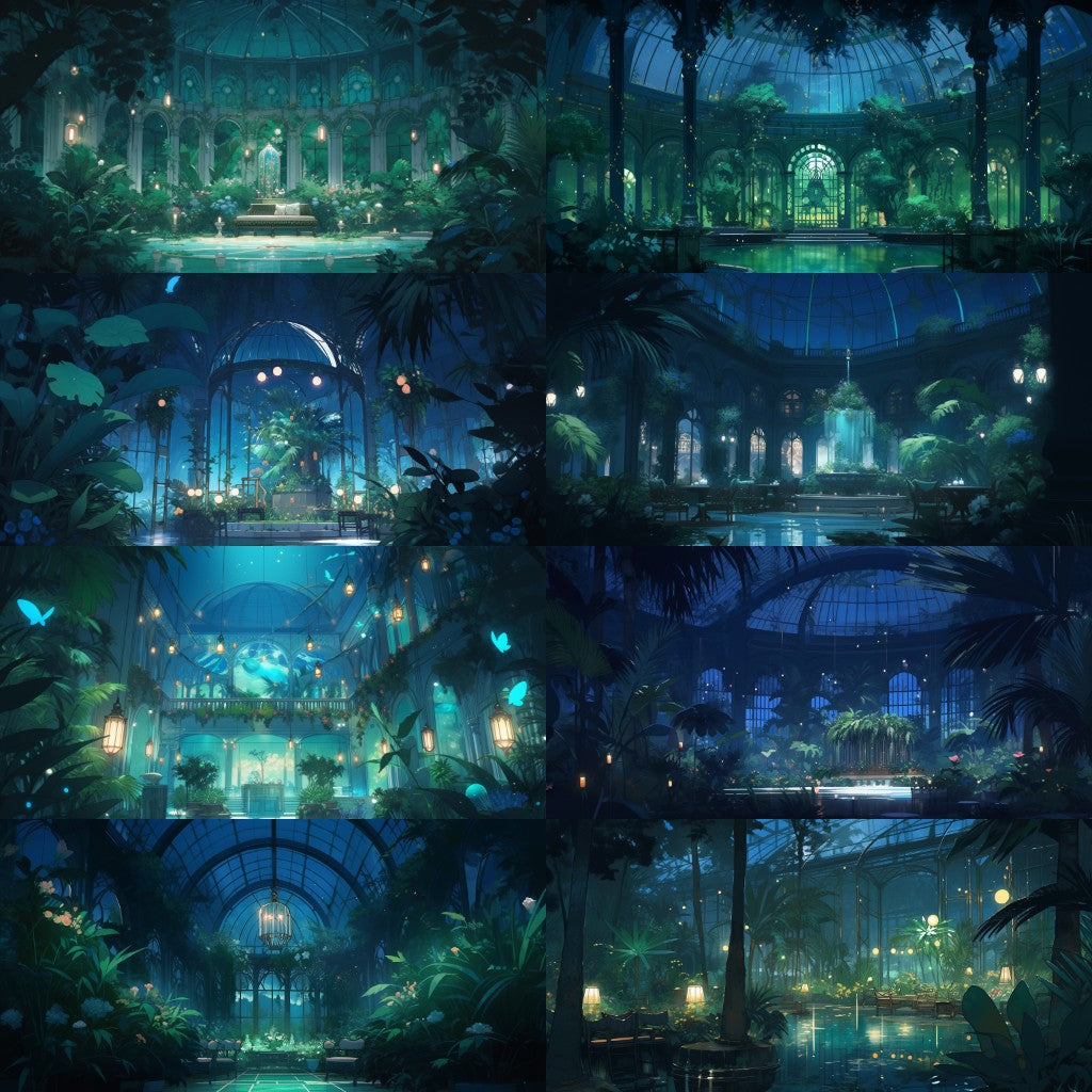 Botanical garden 175 background illustrations