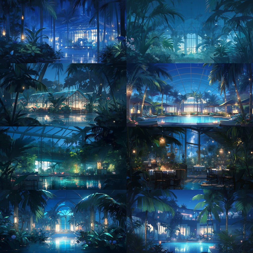 Botanical garden 175 background illustrations