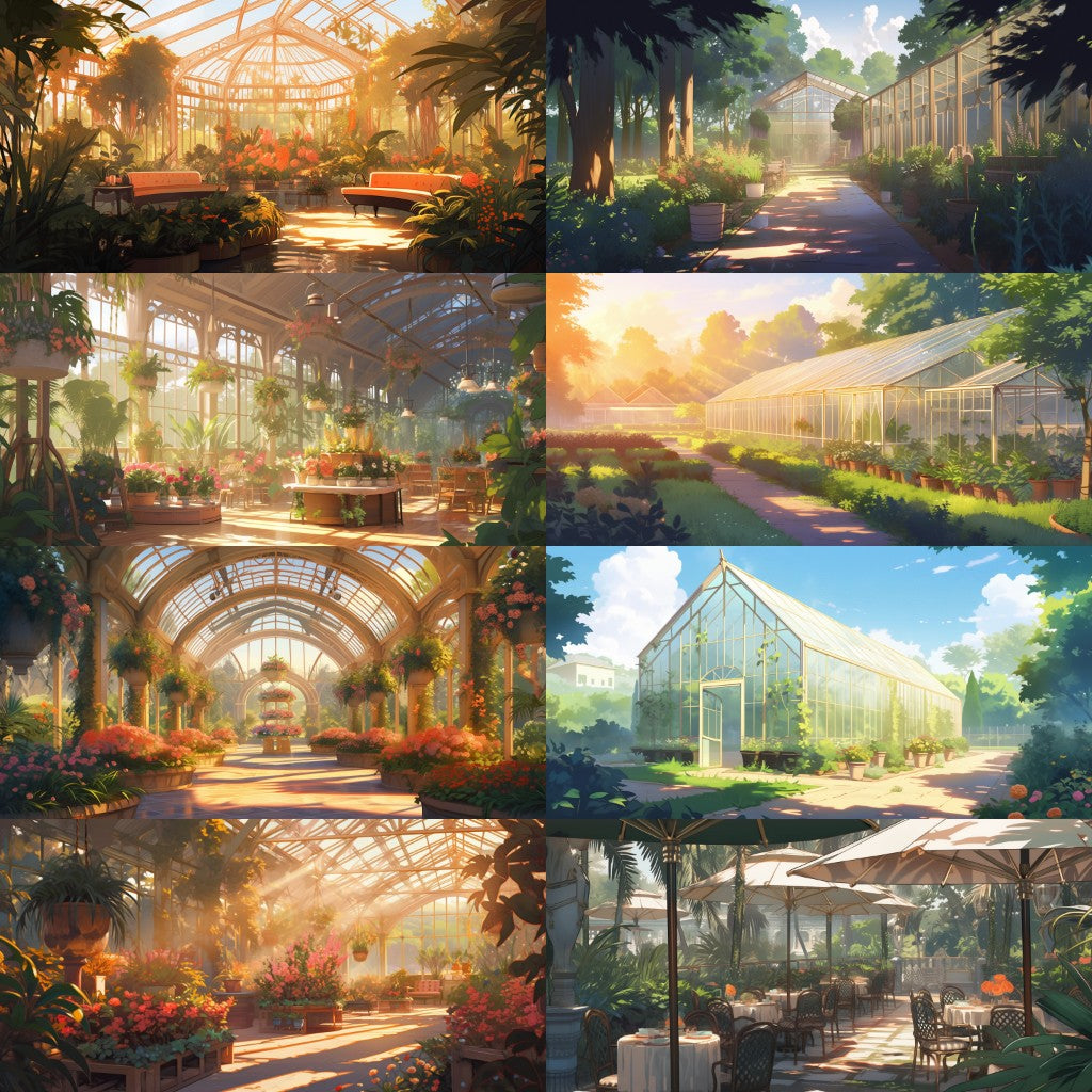 Botanical garden 175 background illustrations