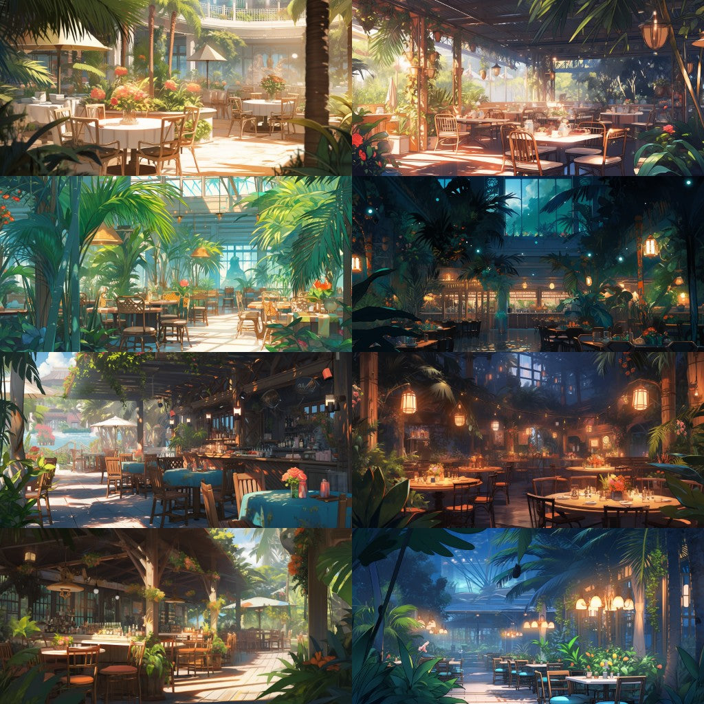 Botanical garden 175 background illustrations