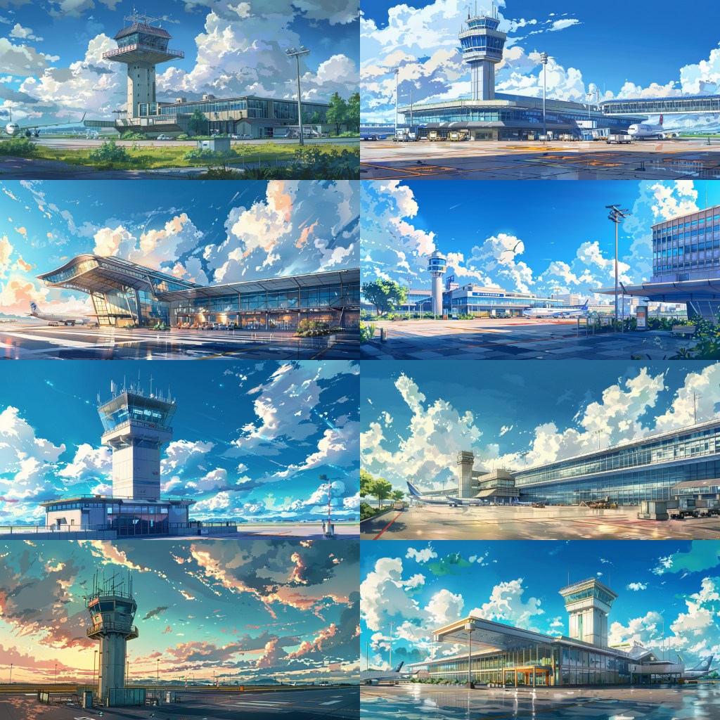 Airport 210 background illustrations