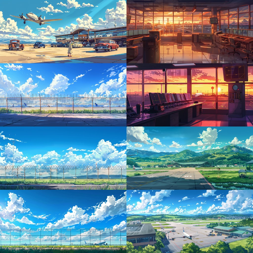 Airport 210 background illustrations
