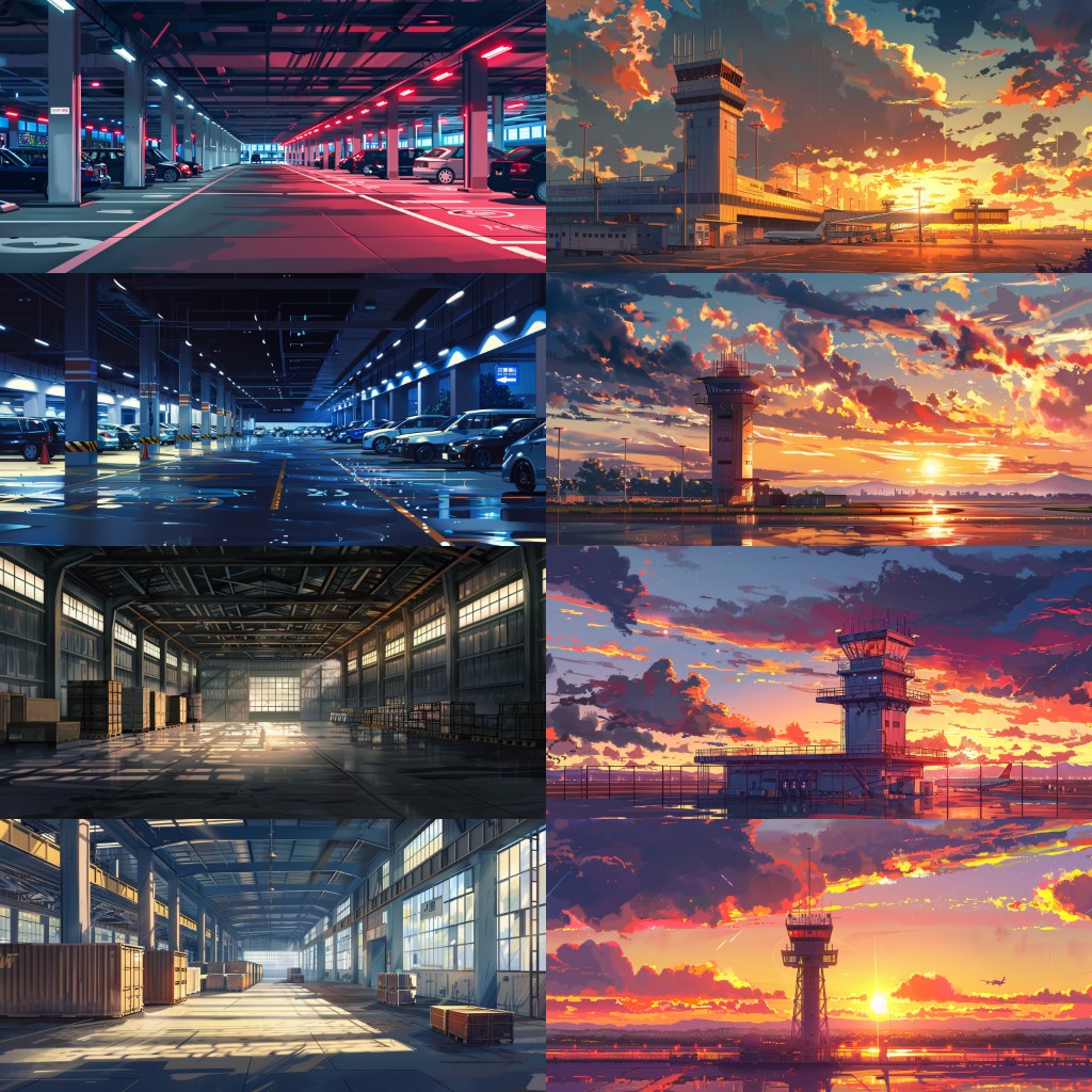 Airport 210 background illustrations