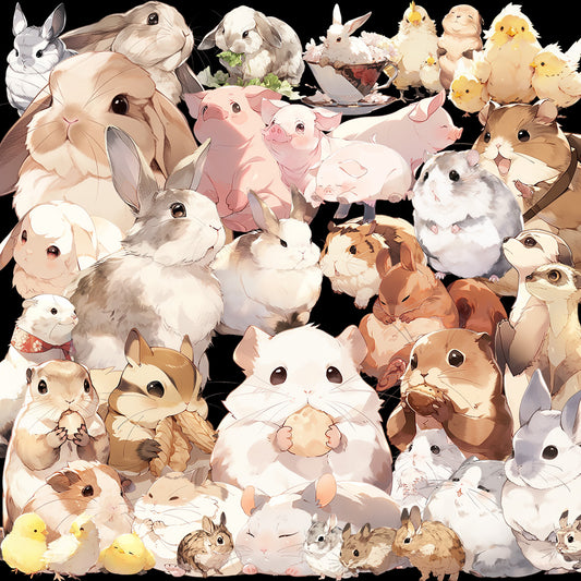 小动物 100 幅插图 (透明 PNG)