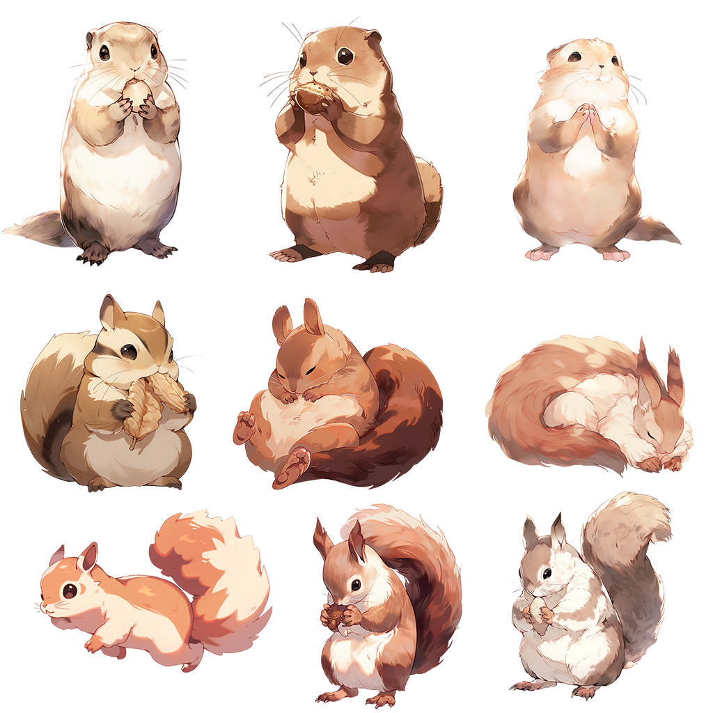 Small animals 100 Illustrations (Transparent PNG)