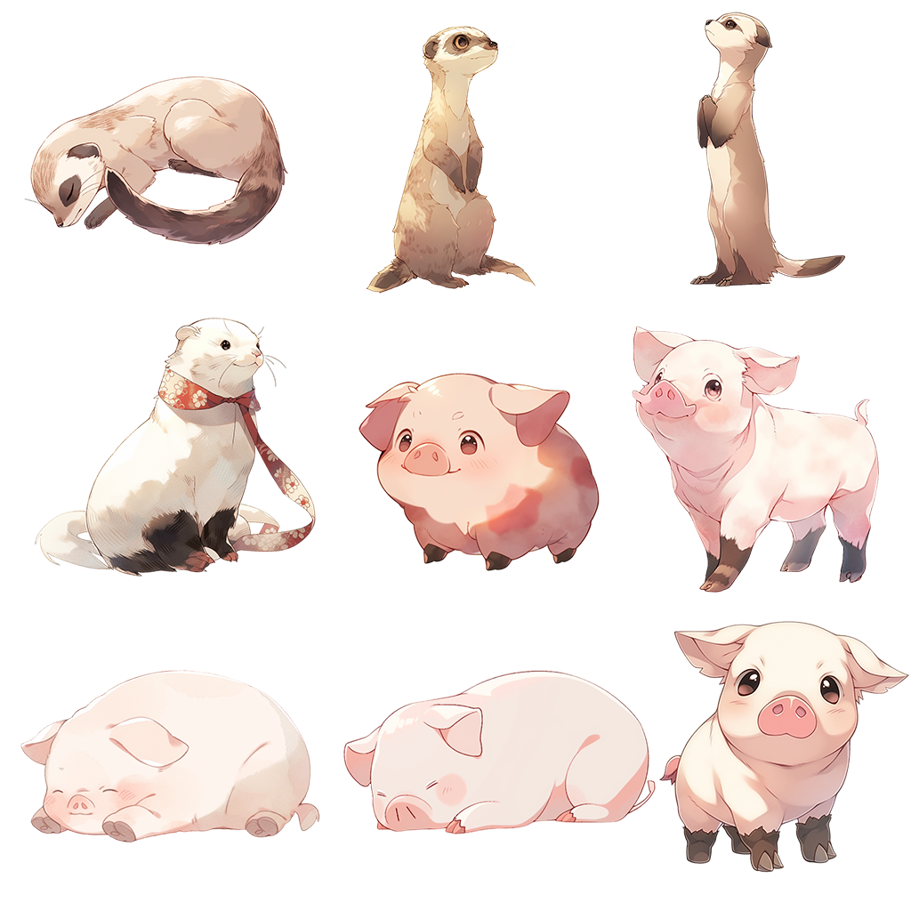 Small animals 100 Illustrations (Transparent PNG)