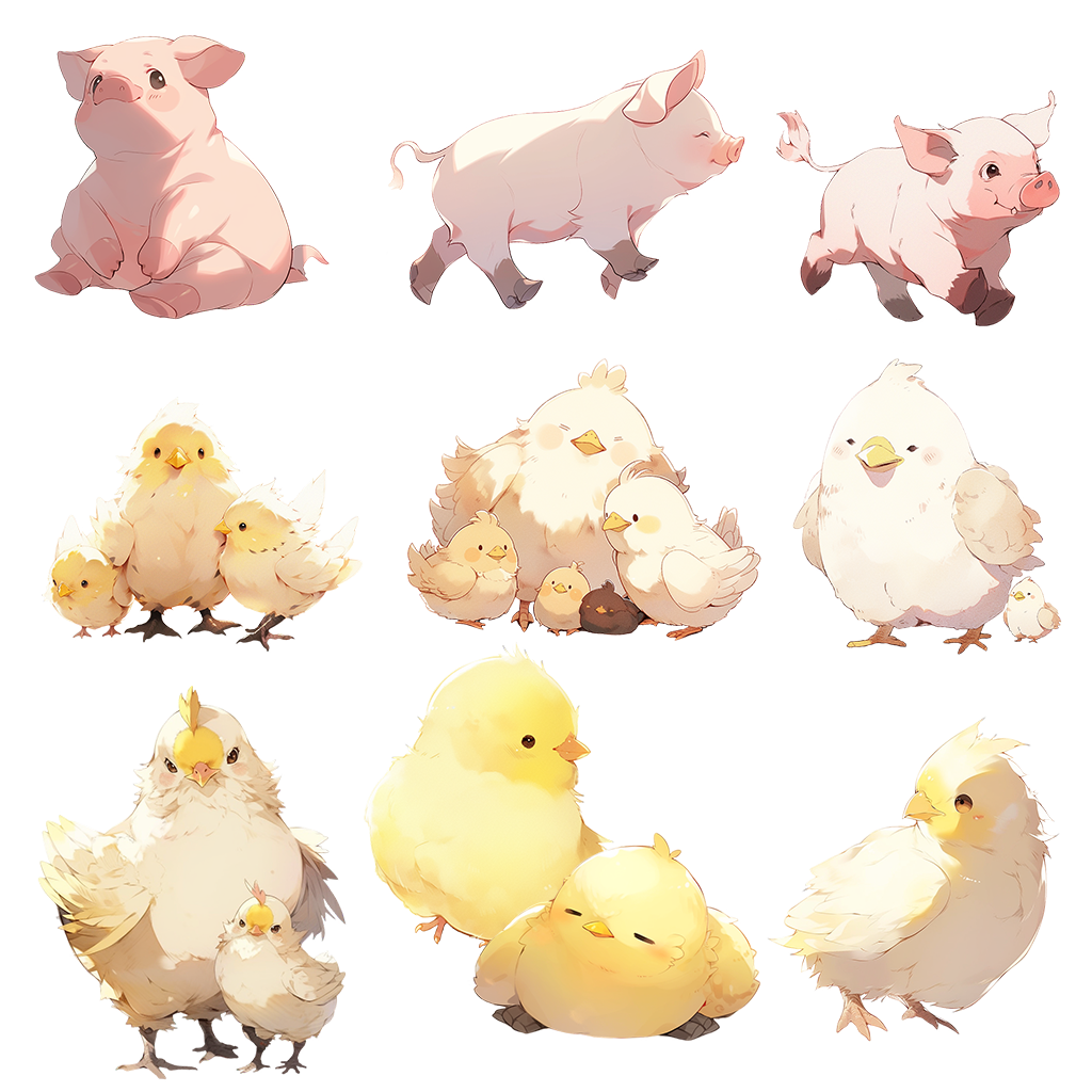 Small animals 100 Illustrations (Transparent PNG)