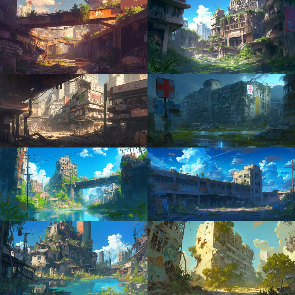 Post-apocalypse 355 background illustrations