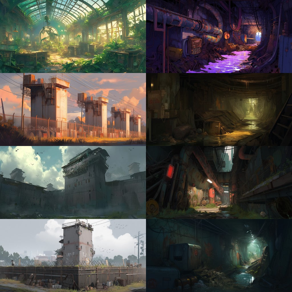 Post-apocalypse 355 background illustrations