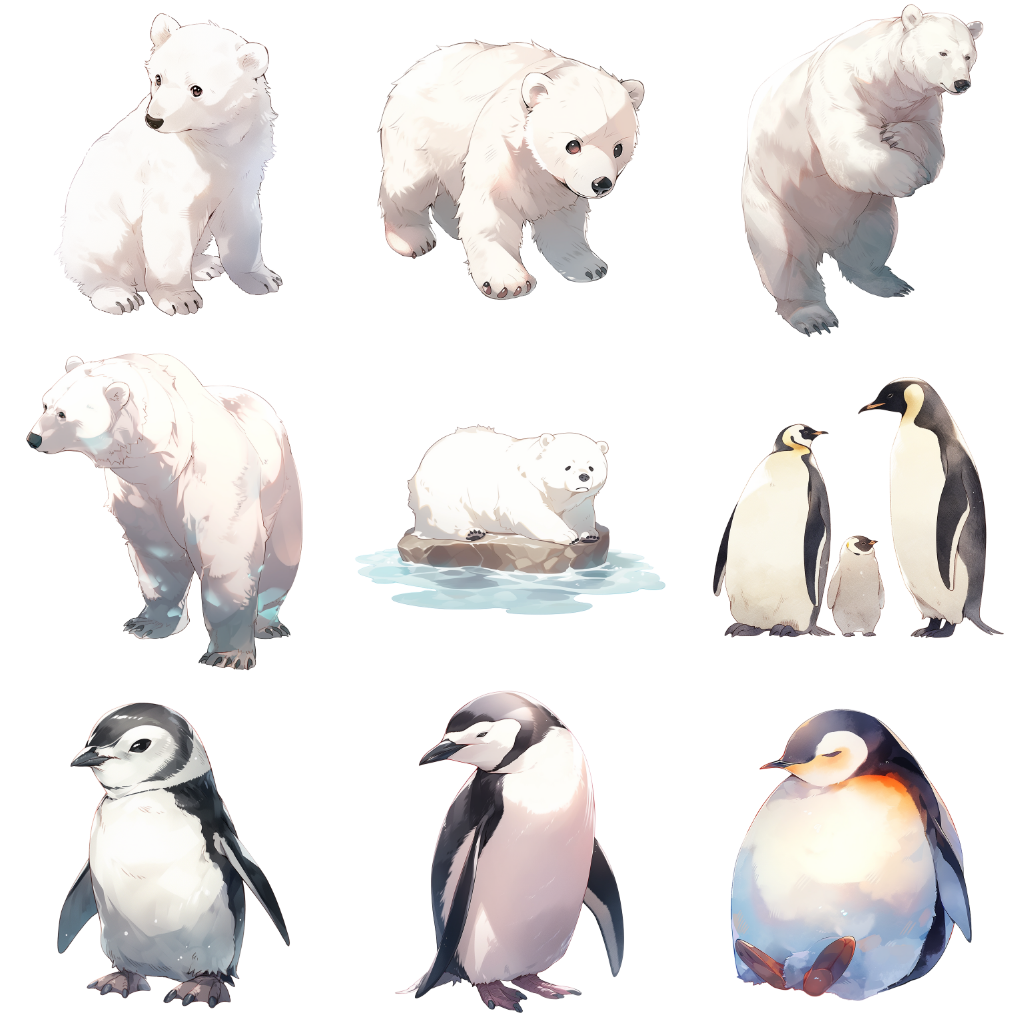 Aquarium animals 55 Illustrations (Transparent PNG)