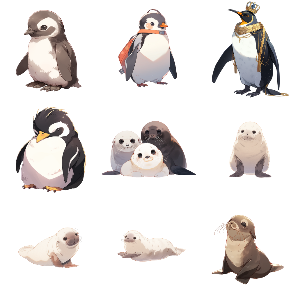 Aquarium animals 55 Illustrations (Transparent PNG)