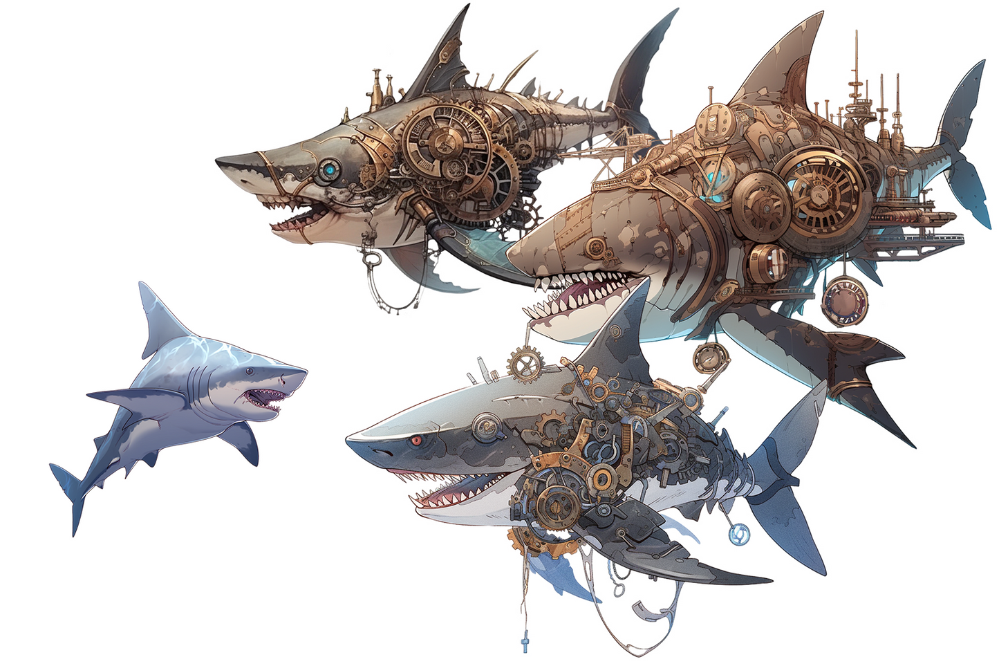 Aquarium animals 55 Illustrations (Transparent PNG)