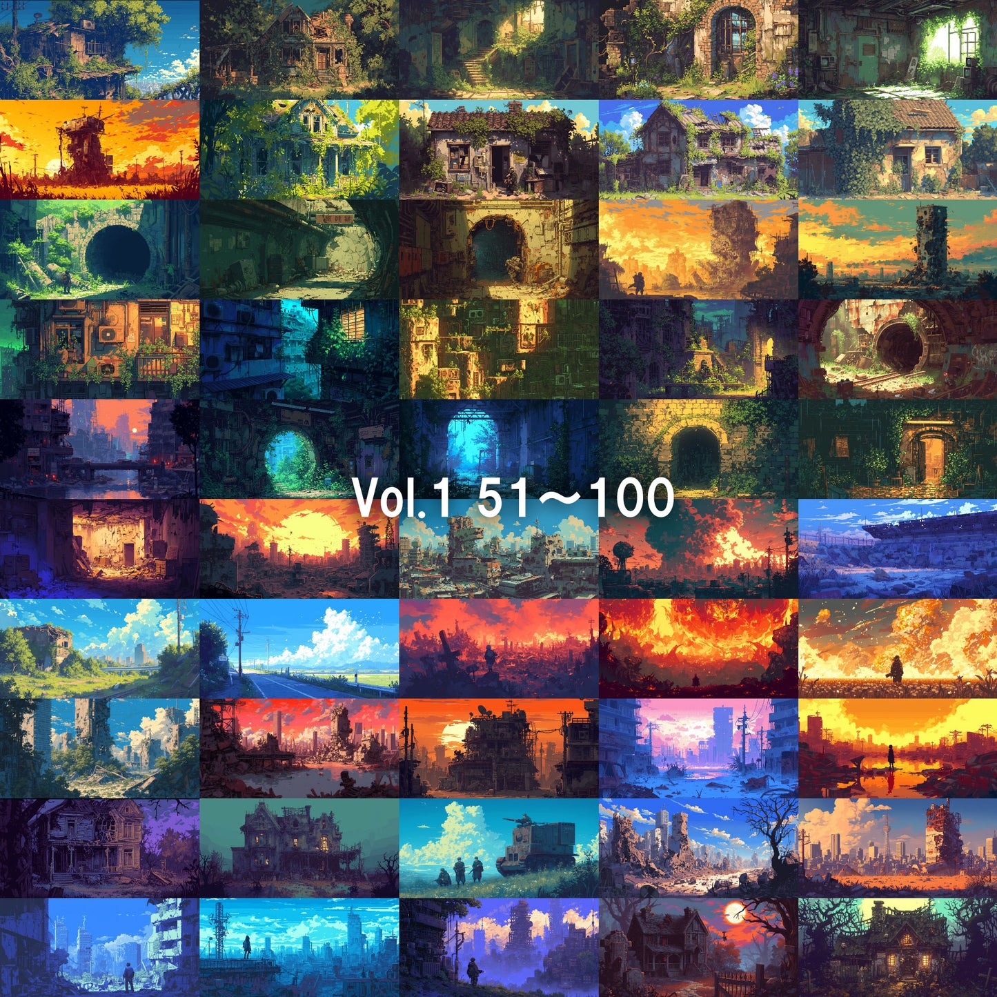 Pixelart background illustrations