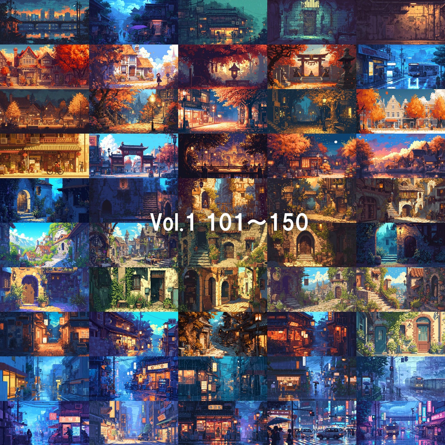 Pixelart background illustrations