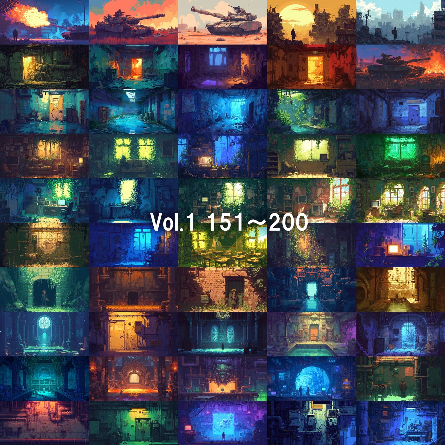 Pixelart background illustrations