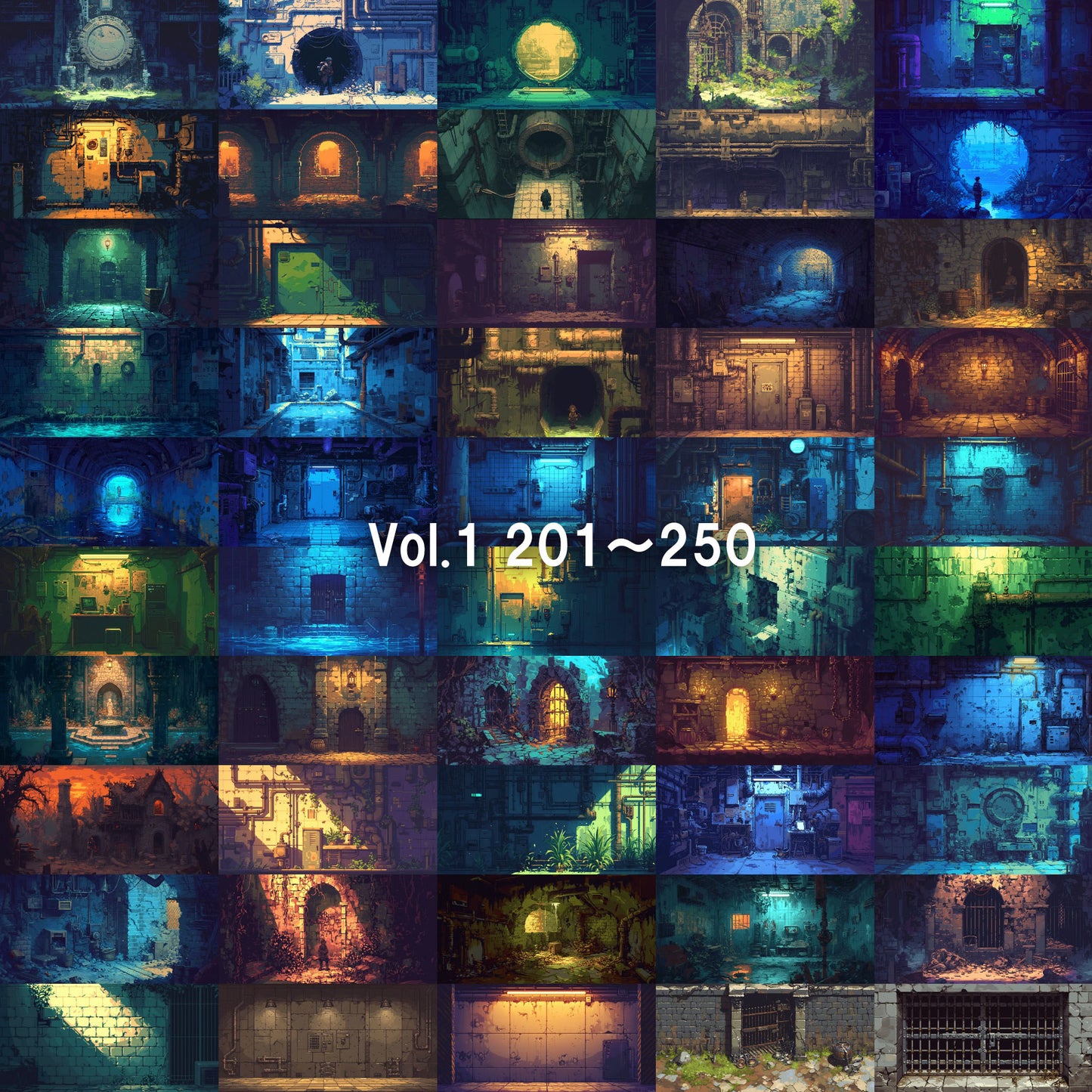 Pixelart background illustrations