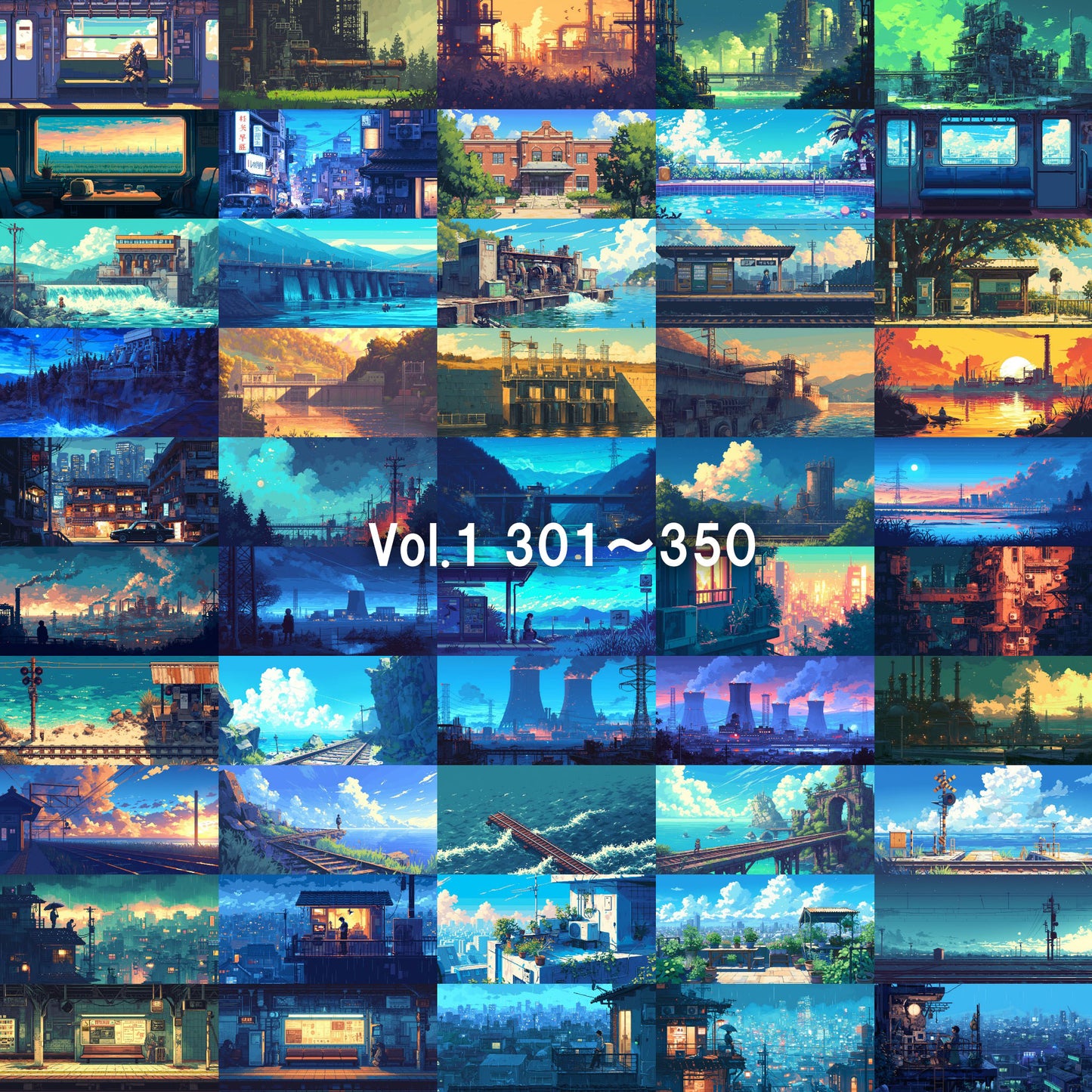 Pixelart background illustrations