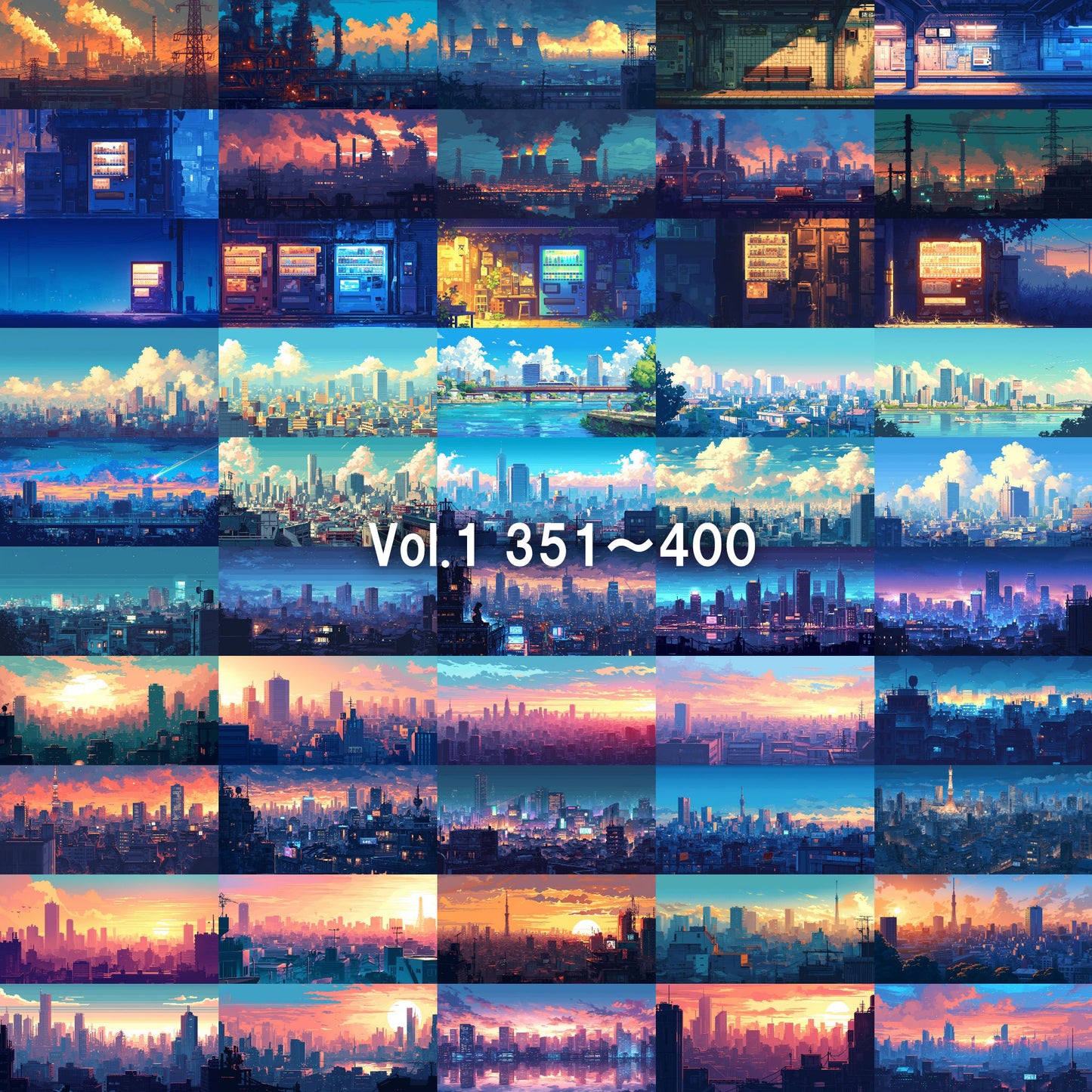 Pixelart background illustrations