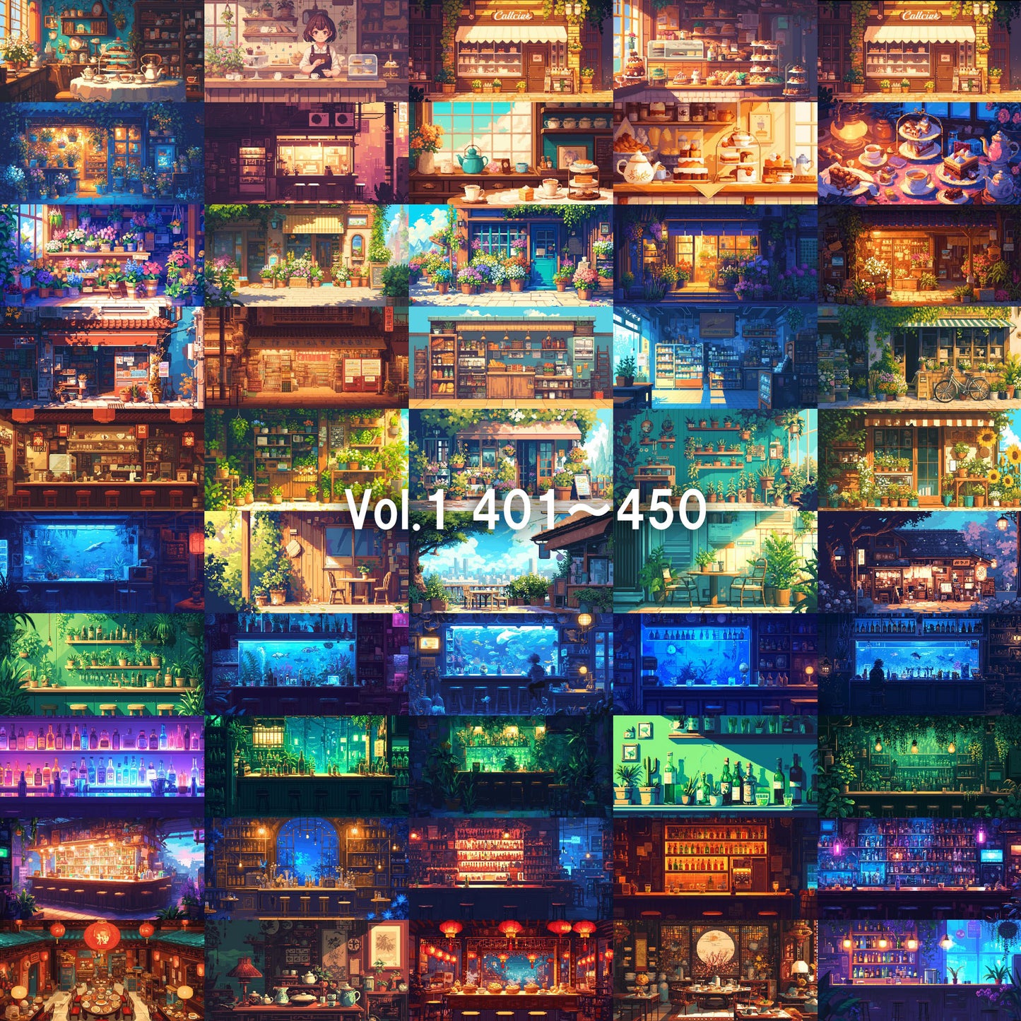 Pixelart background illustrations