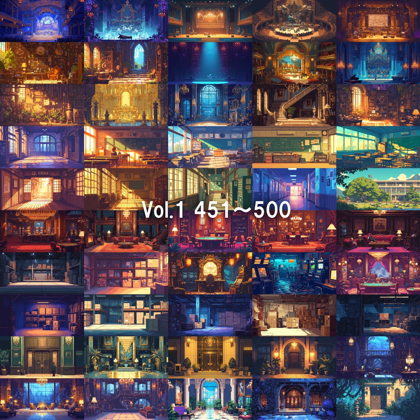 Pixelart background illustrations