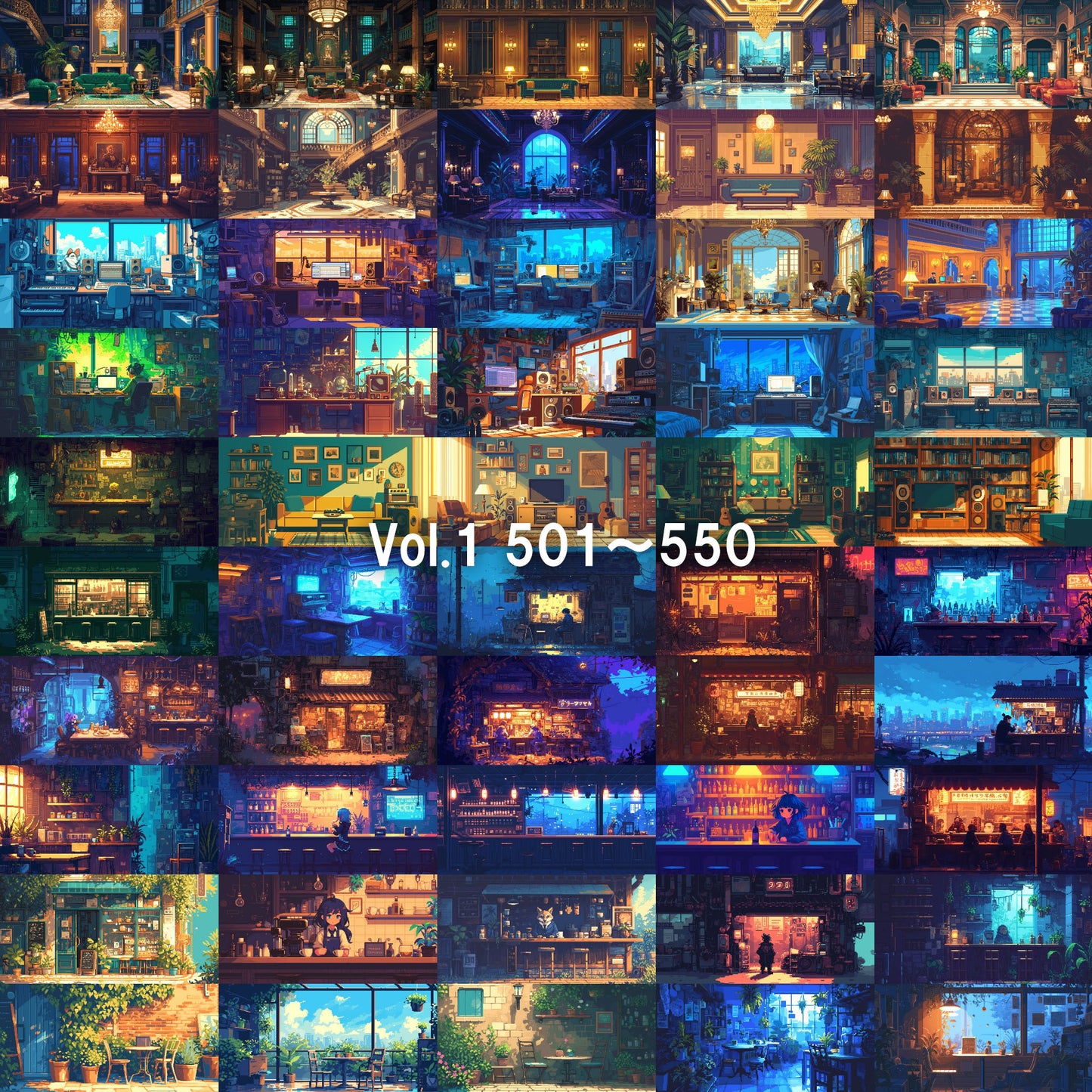 Pixelart background illustrations