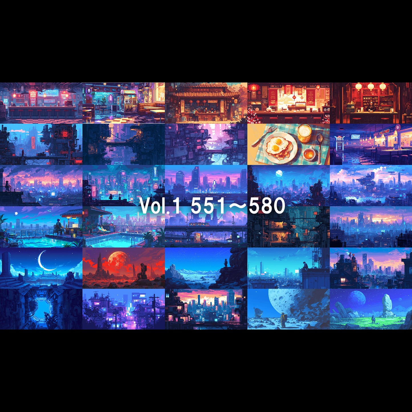 Pixelart background illustrations
