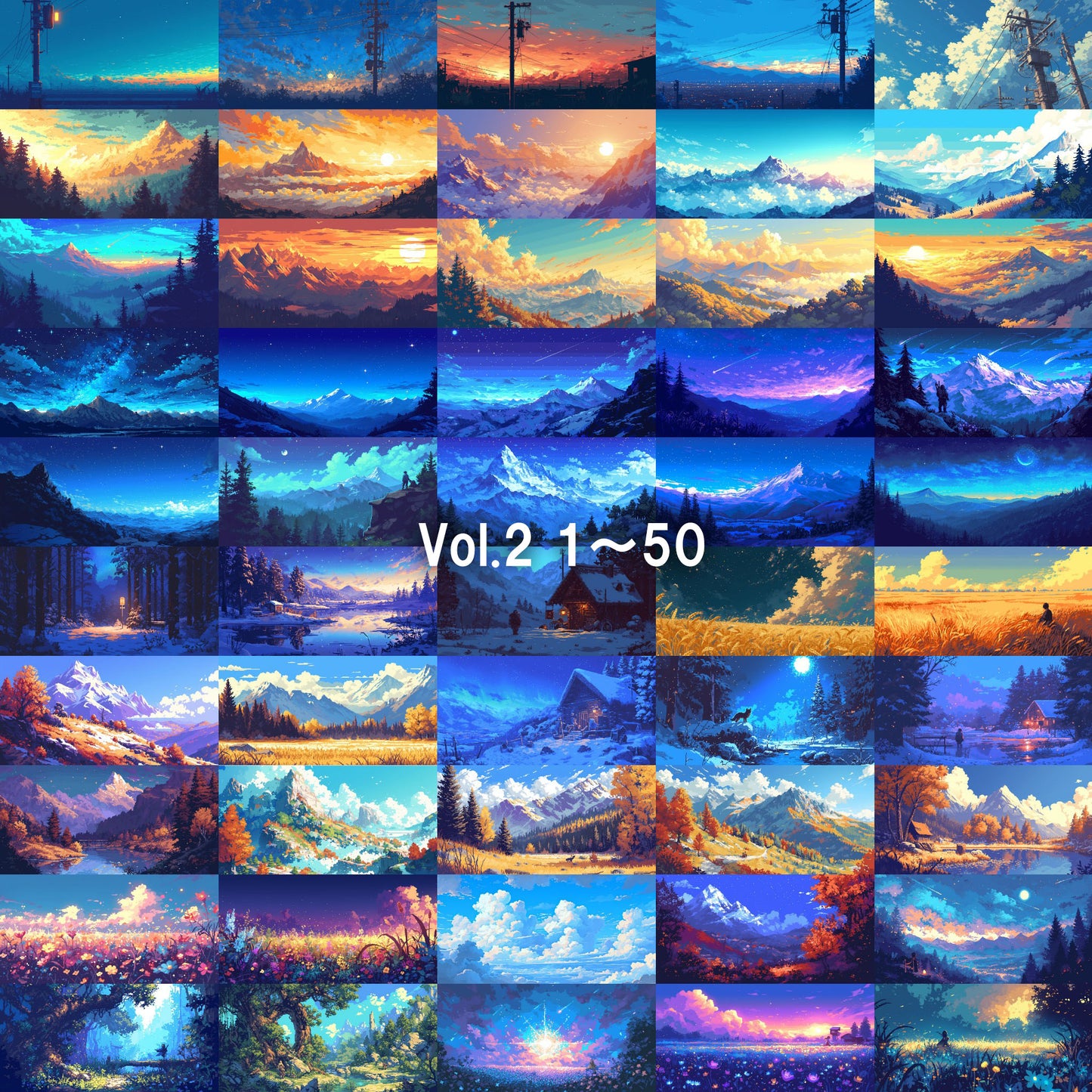 Pixelart background illustrations