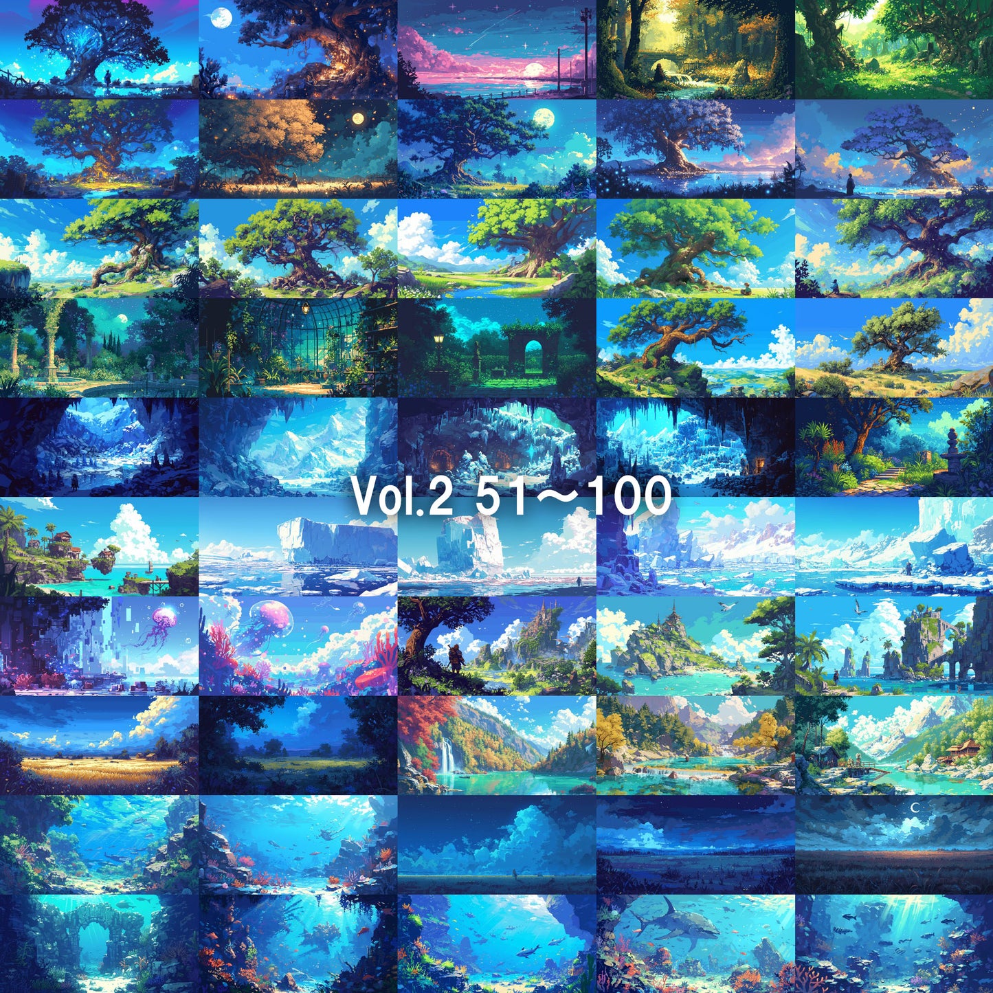 Pixelart background illustrations