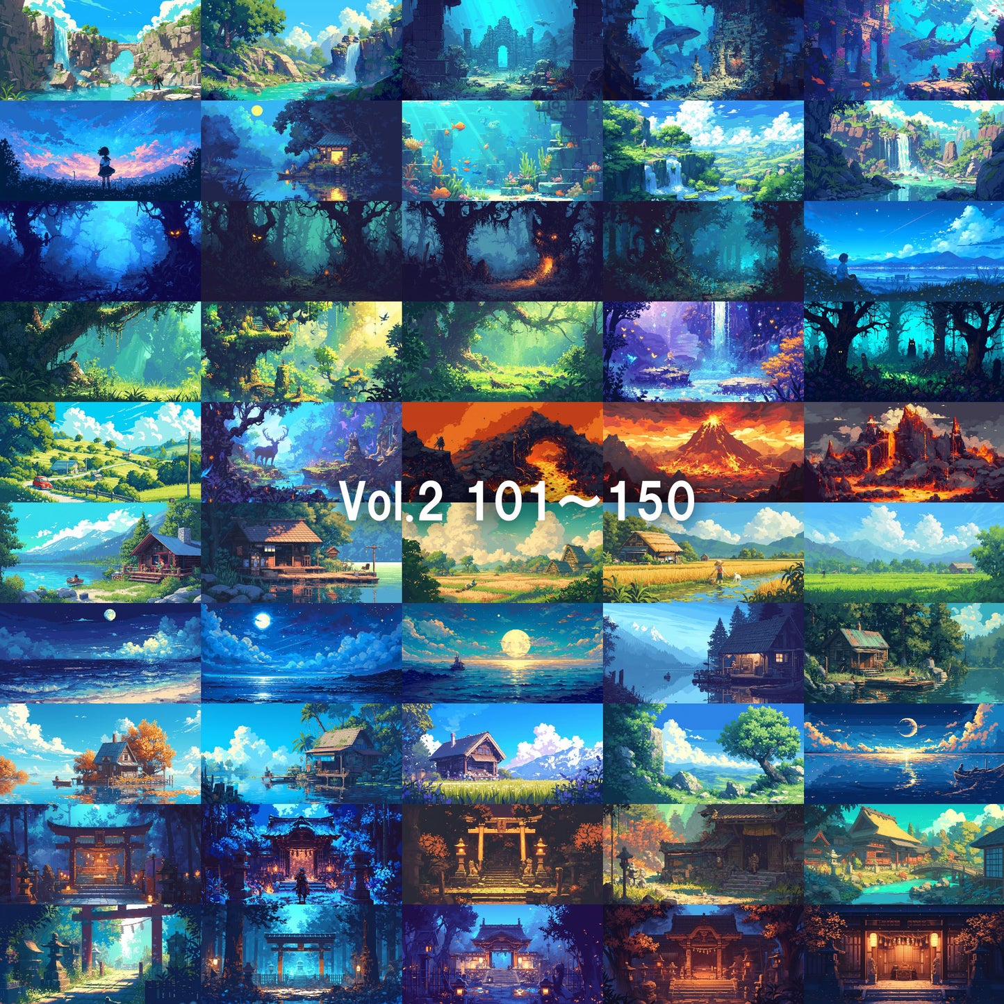 Pixelart background illustrations