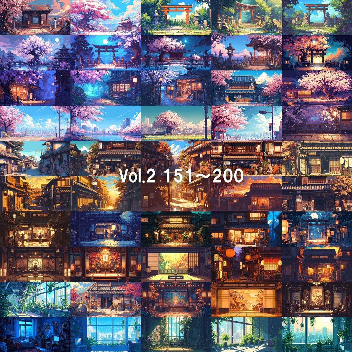 Pixelart background illustrations