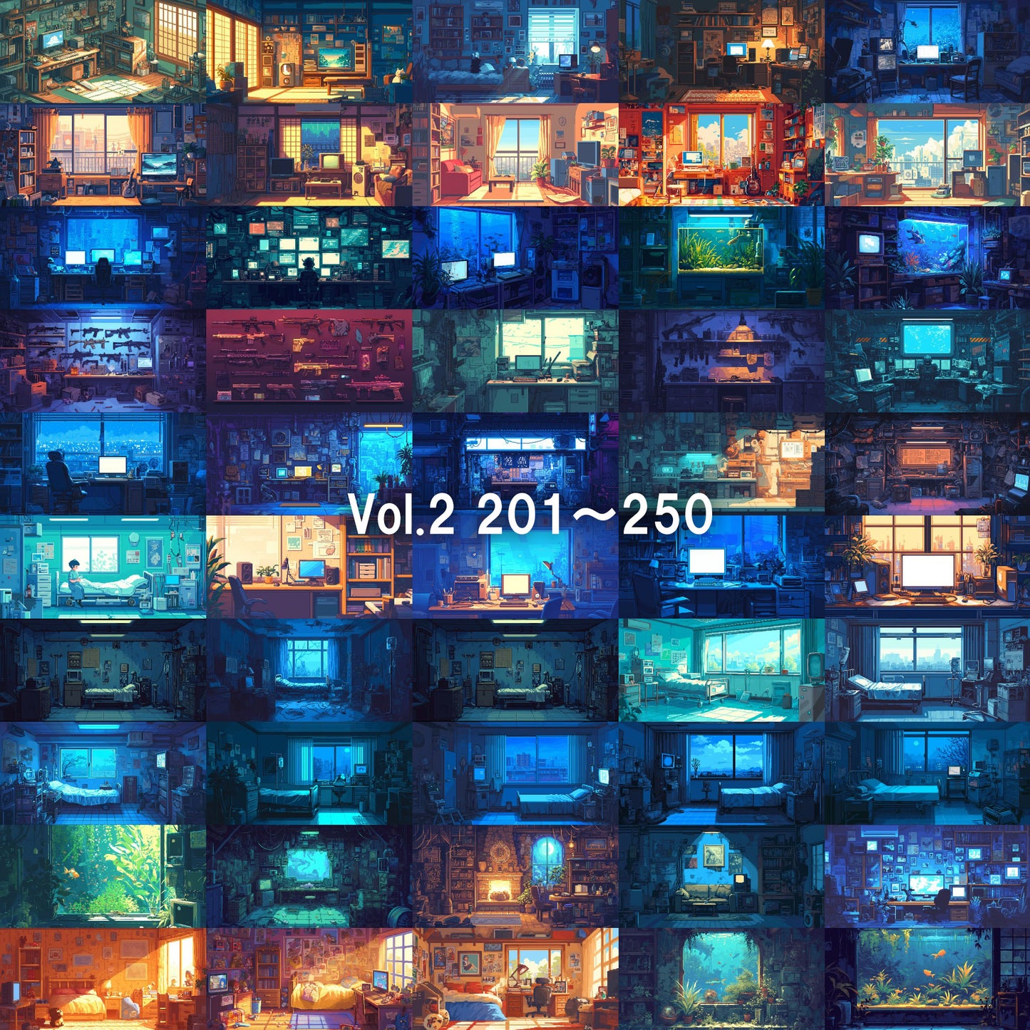 Pixelart background illustrations