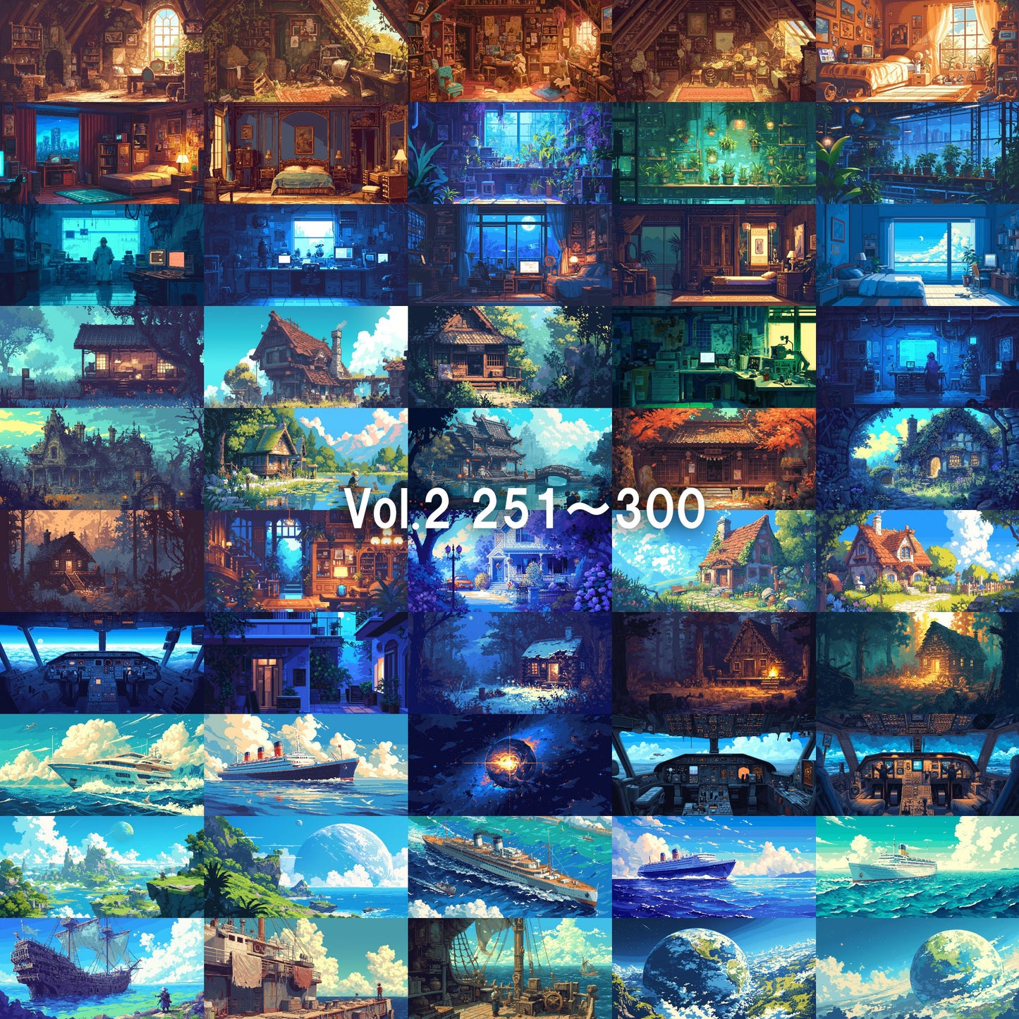 Pixelart background illustrations