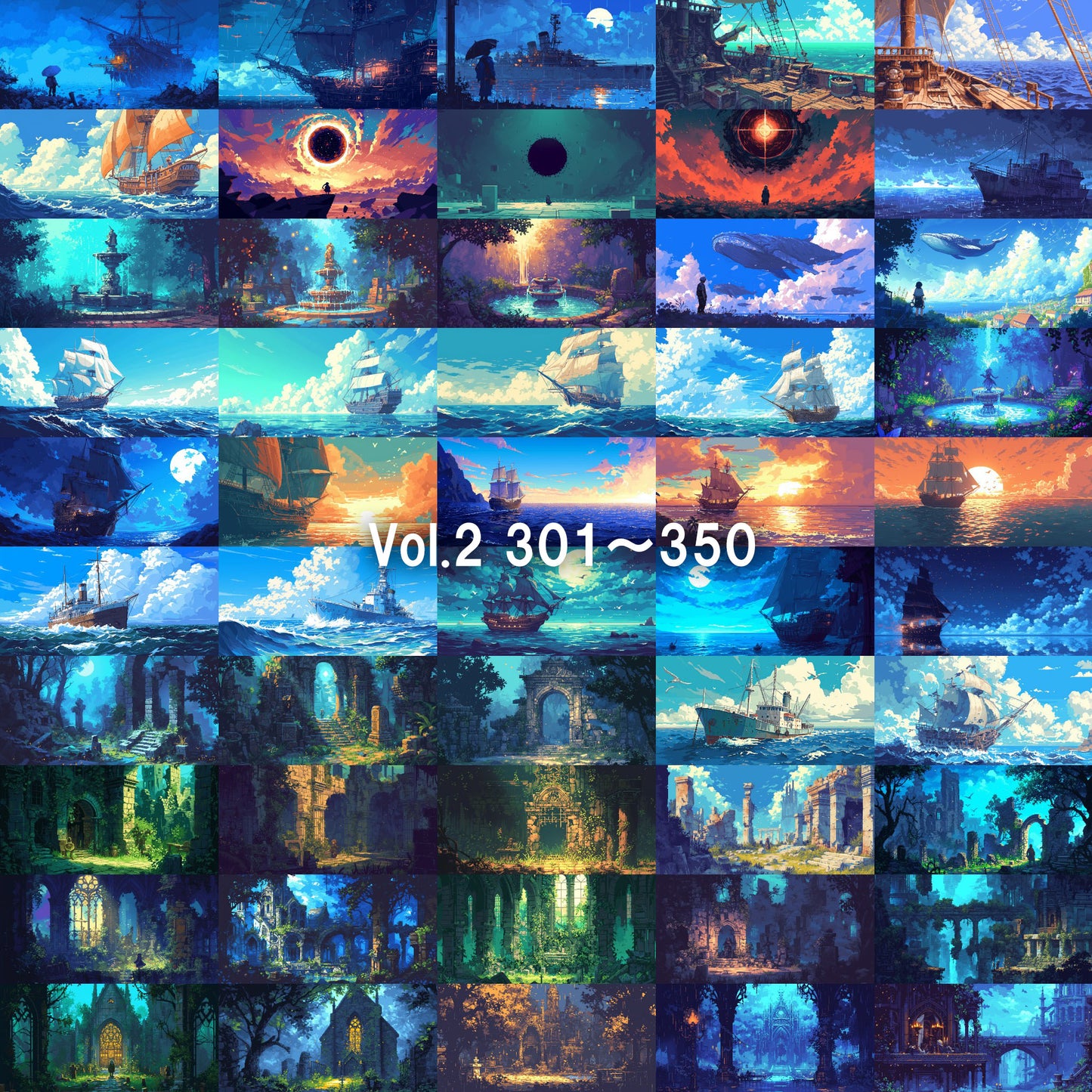 Pixelart background illustrations