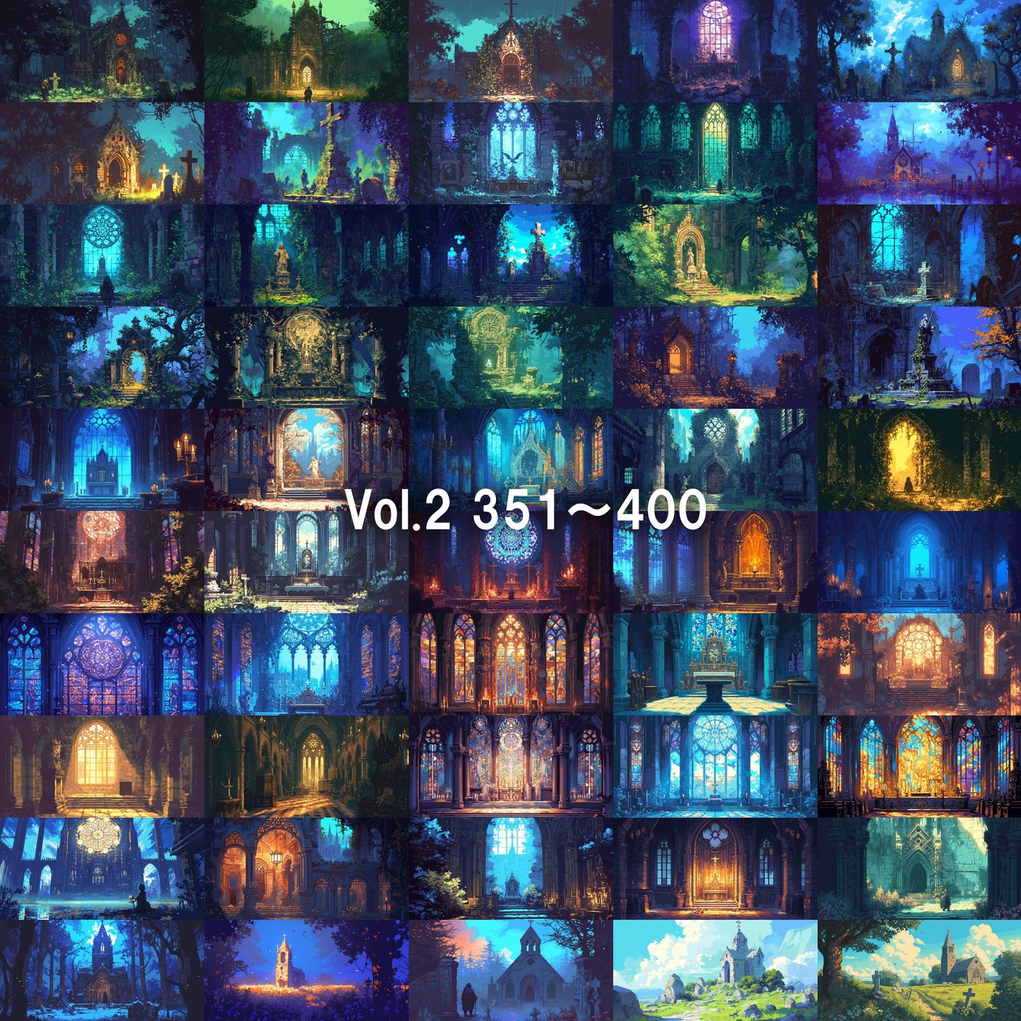 Pixelart background illustrations