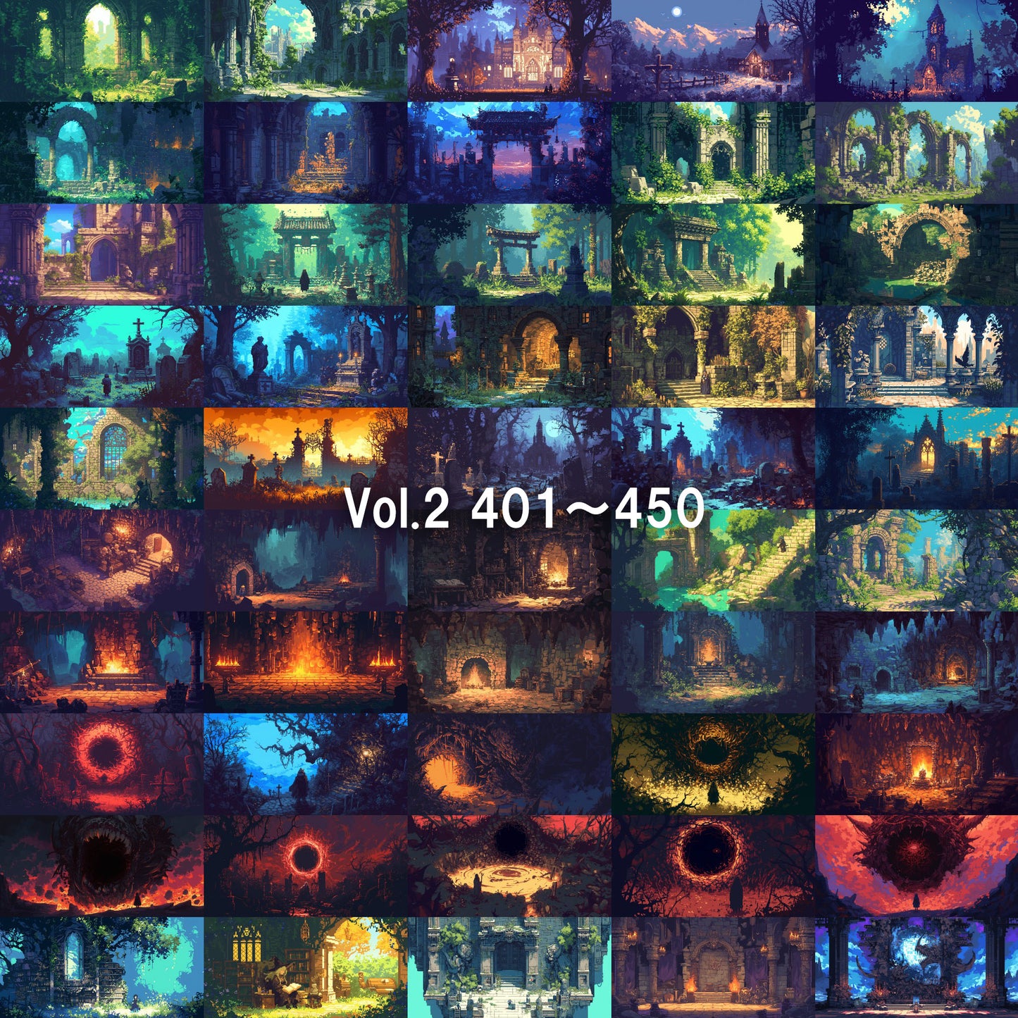 Pixelart background illustrations