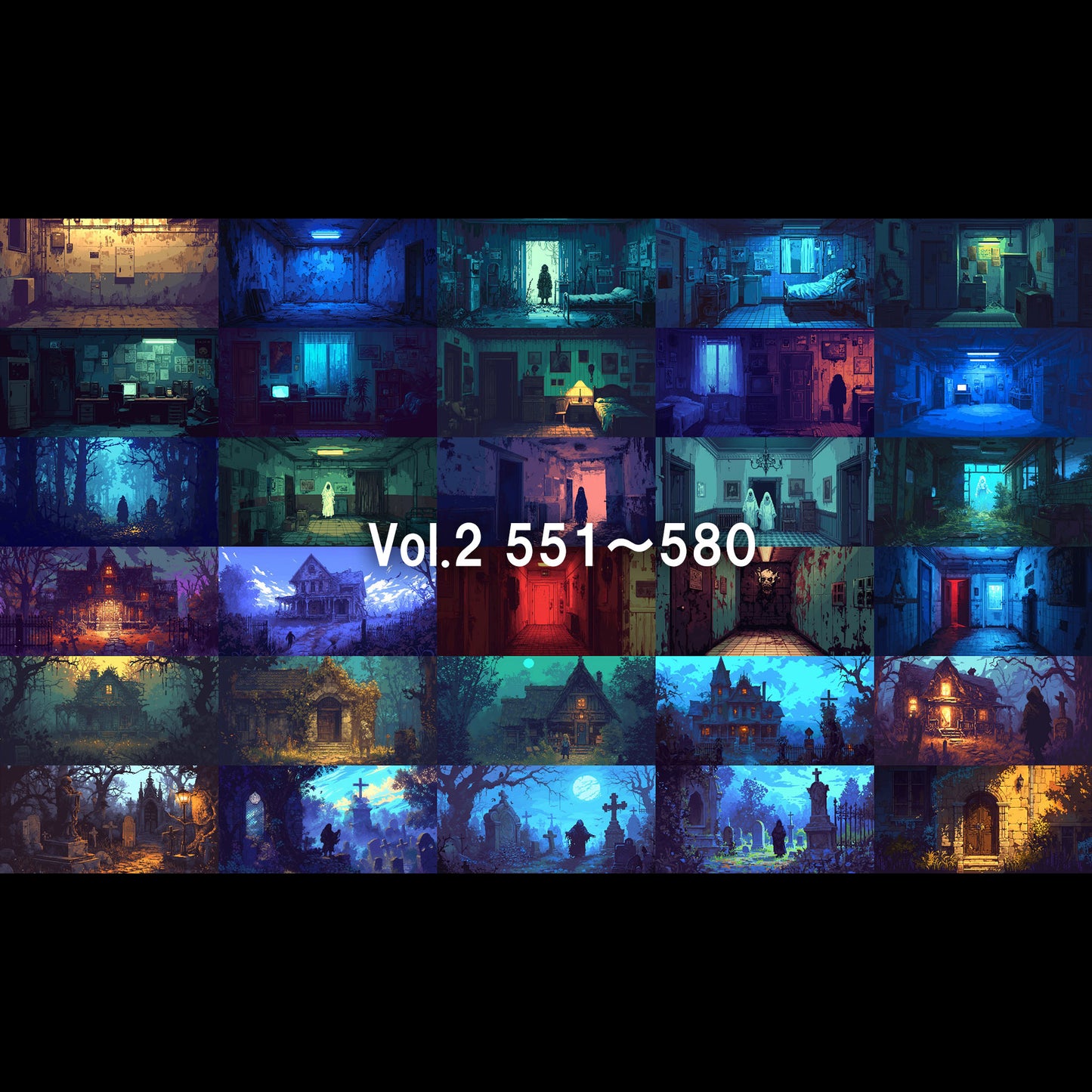 Pixelart background illustrations