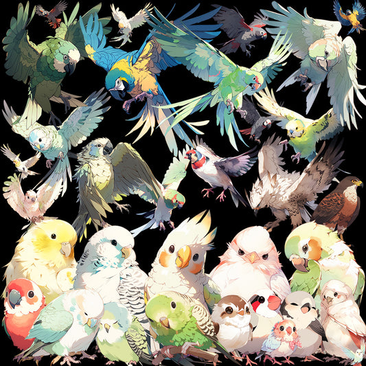 鸟类 100 幅插图 (透明 PNG)