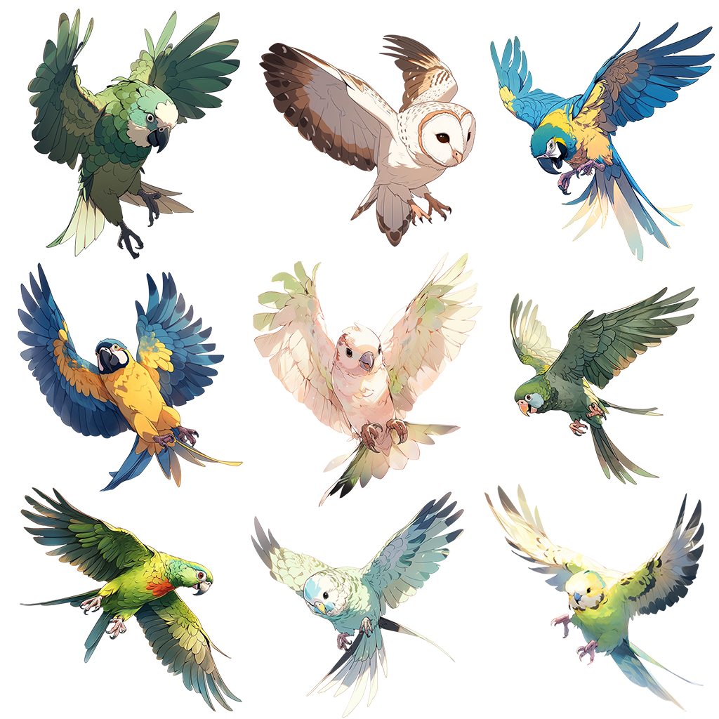 Bird 100 Illustrations (Transparent PNG)