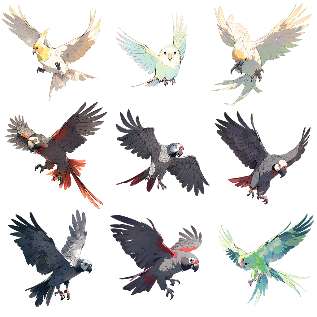 Bird 100 Illustrations (Transparent PNG)
