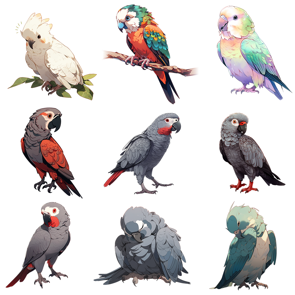 Bird 100 Illustrations (Transparent PNG)